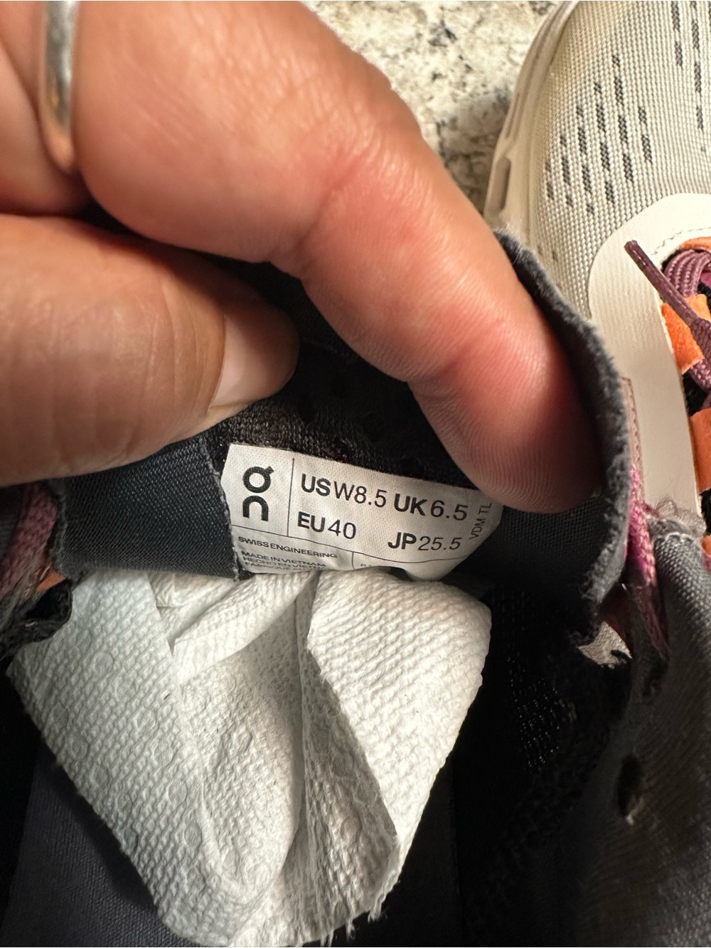 On Running Women's Athletic Shoes - White, Purple, Orange, Black - Picture 6 of 6